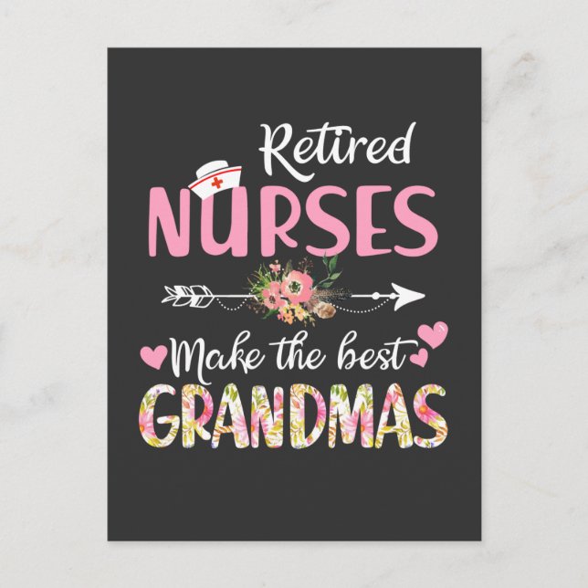 Nursing Life | Retired Nurse The Best Grandmas Invitation Postcard (Front)