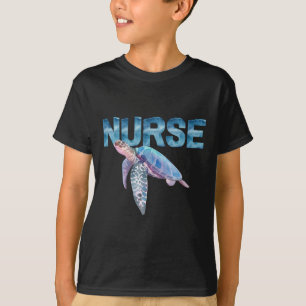 Nursing Life Sea Turtle T In Watercolor Nicu Nurse T-Shirt