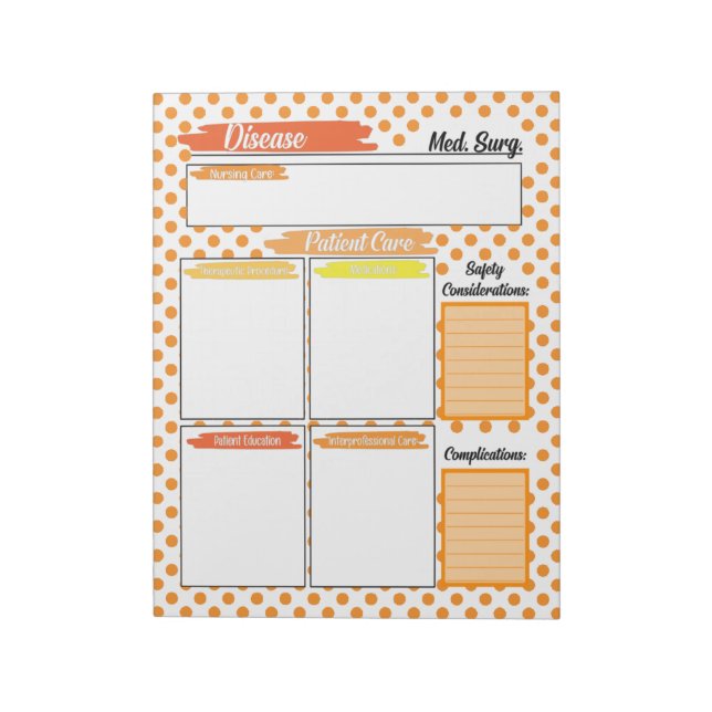 Nursing Medical Surgical Template Notepad (Rotated)
