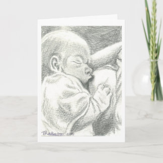 Nursing Newborn Birth Announcement