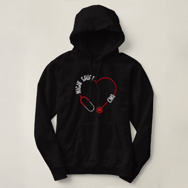 Nursing Night Shift CNA Nursing Assistant Night Sh Hoodie (Design Front)