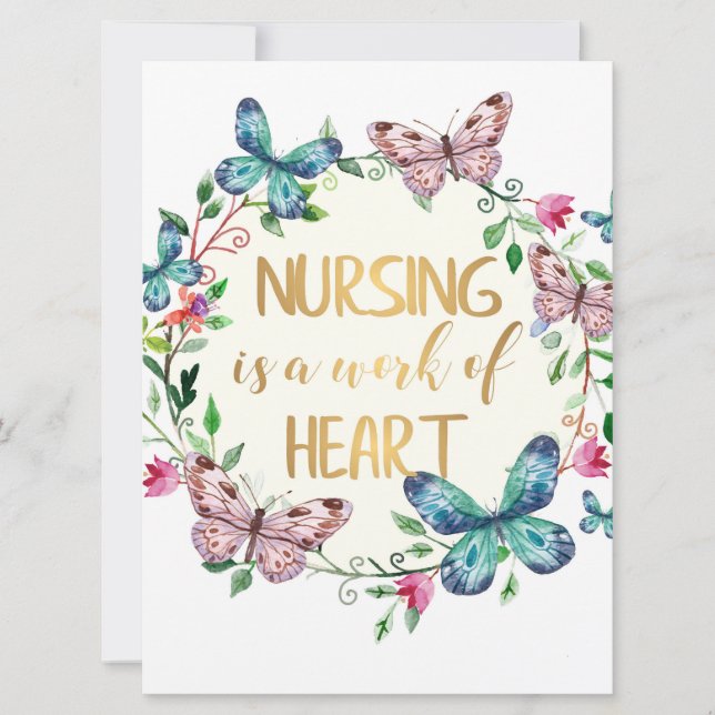 Nursing Nurse Thank You Appreciation Gift Quote Card (Front)