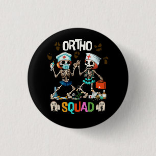 Nursing Ortho Squad Skeletons Halloween Orthopaedi 3 Cm Round Badge