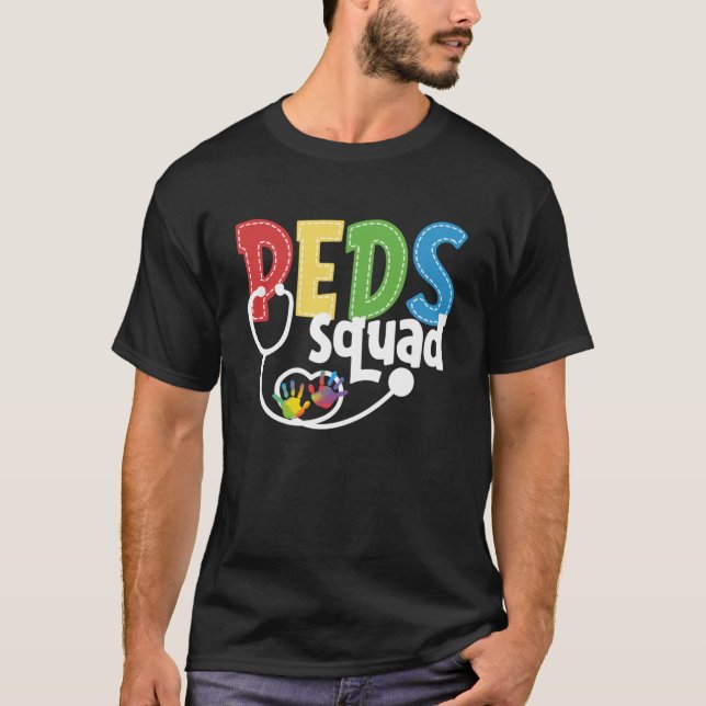 Nursing Paediatrician Squads PEDS Nurses T-Shirt (Front)