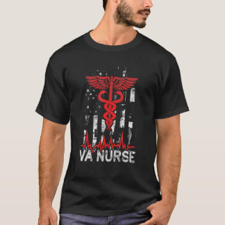 Nursing Patriot Usa Nurse American Flag Va Nurse 4 T-Shirt