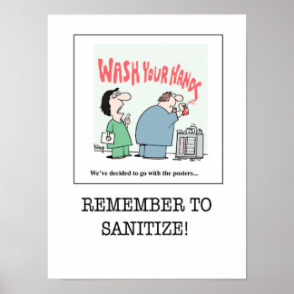 Nursing Poster B - Remember to Sanitise!