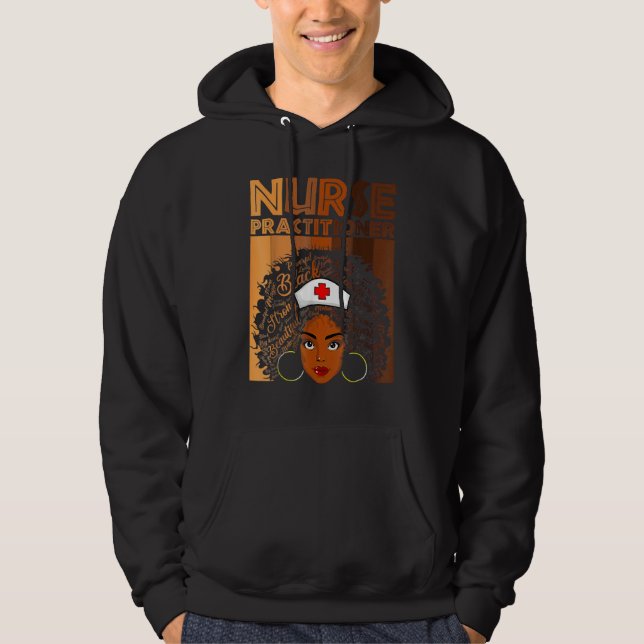 Nursing Practitioner Nurse For Women American Afri Hoodie (Front)