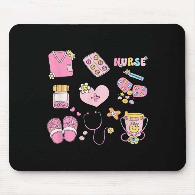 Nursing Profession Doodles Co. Nurse Doodles Women Mouse Pad (Front)