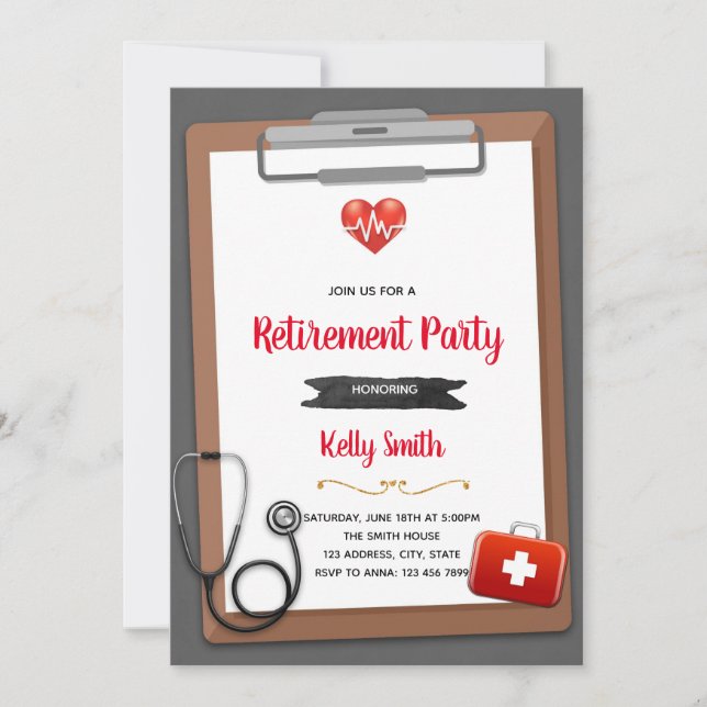 Nursing retirement party invitation (Front)