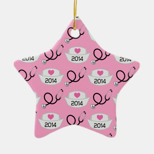 Nursing School Graduate 2014 Gift Idea Ceramic Tree Decoration (Front)