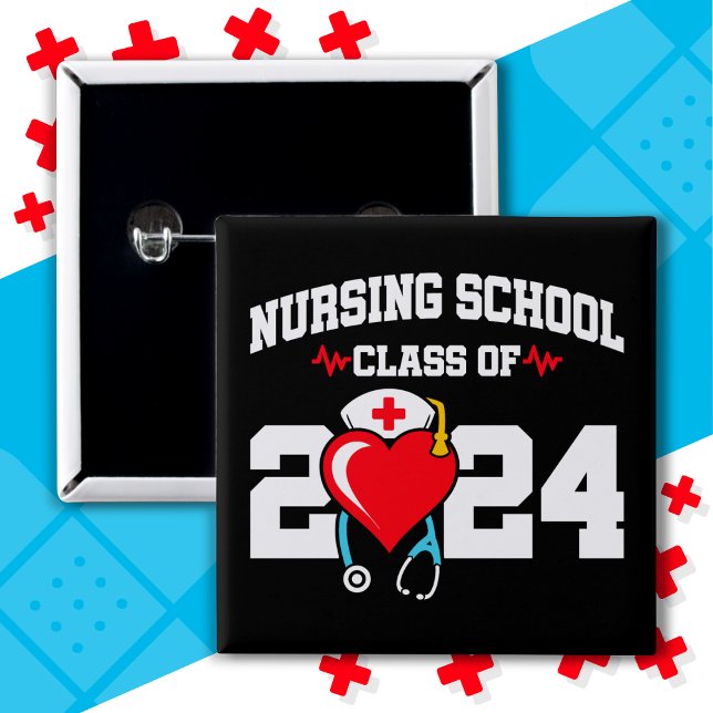 Nursing School Graduate 2024 Nurse Graduation 15 Cm Square Badge (Creator Uploaded)