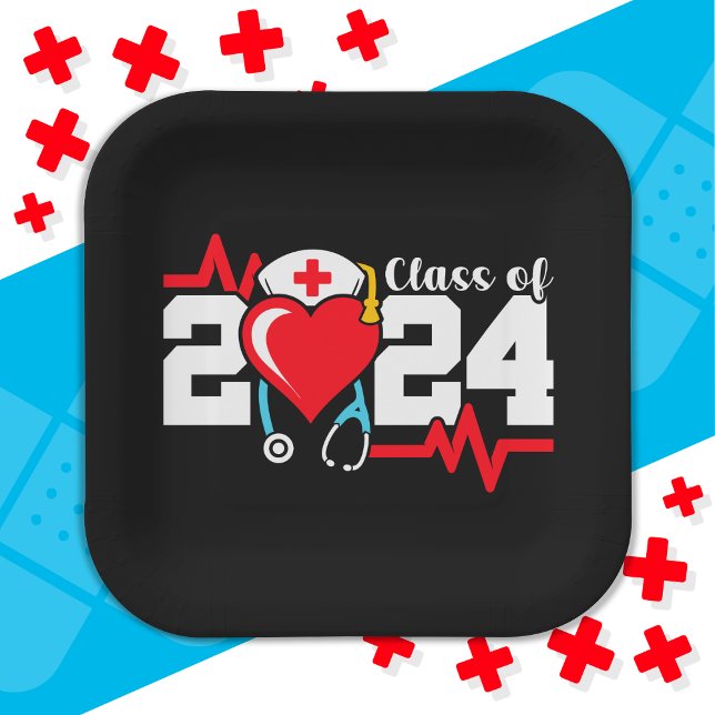 Nursing School Graduate 2024 Nurse Graduation Paper Plate (Creator Uploaded)