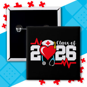 Nursing School Graduate 2026 Nurse Graduation 15 Cm Square Badge