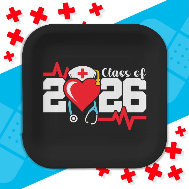 Nursing School Graduate 2026 Nurse Graduation Paper Plate (Creator Uploaded)