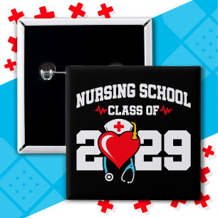 Nursing School Graduate 2029 Nurse Graduation 15 Cm Square Badge