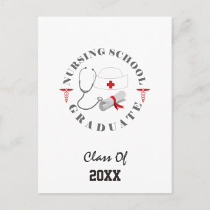 Nursing School Graduate Gear Announcement Postcard