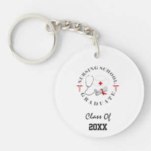 Nursing School Graduate Gear Key Ring
