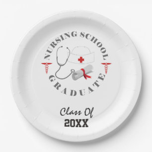 Nursing School Graduate Gear Paper Plate