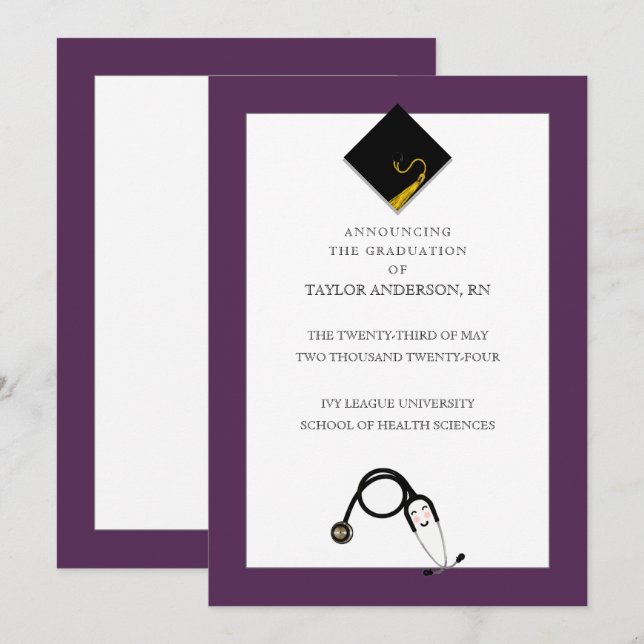 Nursing School Graduation Announcement (Front/Back)