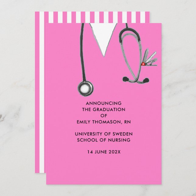 Nursing School Graduation Announcement (Front/Back)