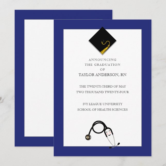 Nursing School Graduation Announcement (Front/Back)