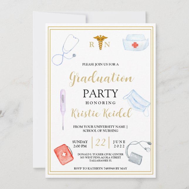 Nursing School Graduation Invitation (Front)
