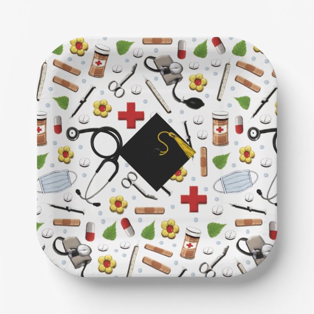 Nursing School Graduation Paper Plate (Front)