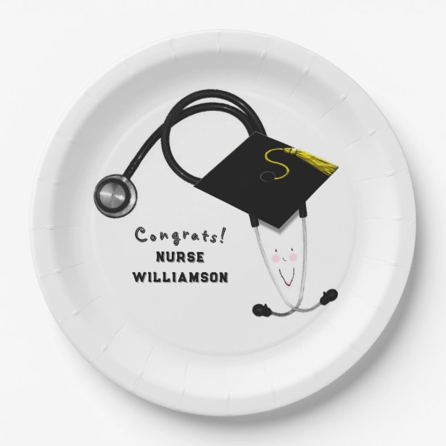 Nursing School Graduation Paper Plate (Front)