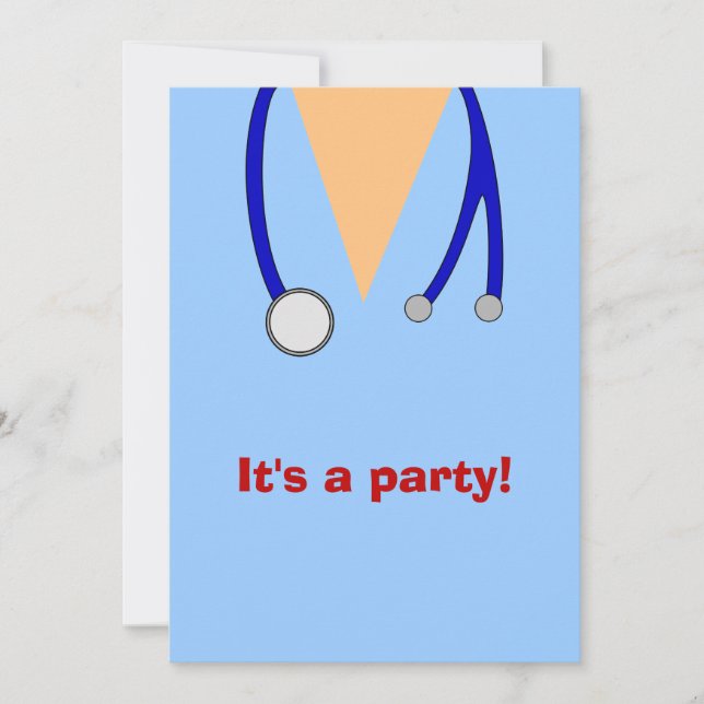 Nursing School Graduation Party Scrubs Invites (Front)