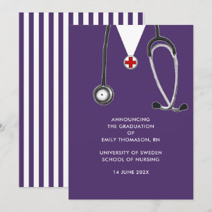 Nursing School Graduation Purple Announcement
