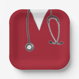 Nursing School Graduation Red Paper Plate