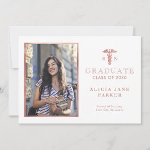 Nursing school graduation year rose gold photo