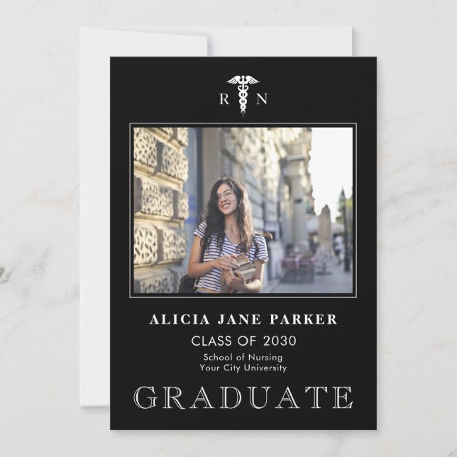 Nursing school graduation year simple modern photo (Front)