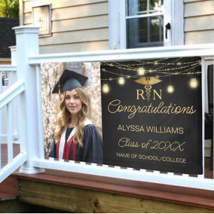 Nursing School Photo Graduation Party Banner