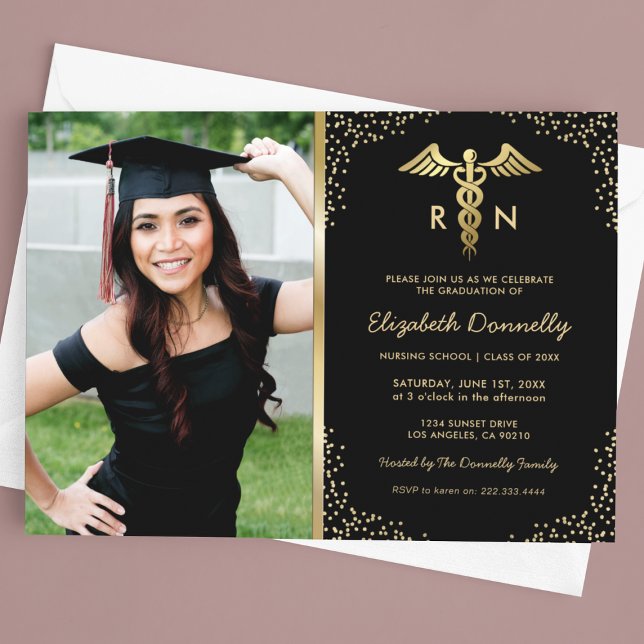 Nursing School Photo Graduation Party Invitation (Creator Uploaded)