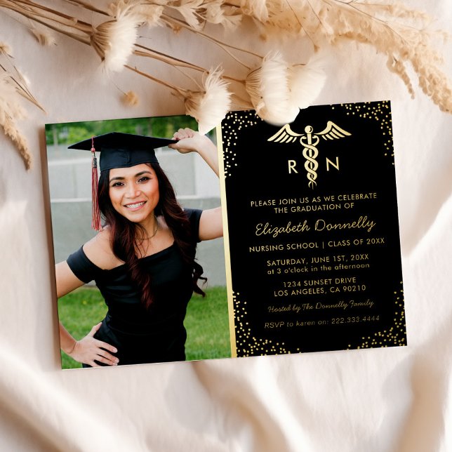 Nursing School Photo Graduation Party Real Gold (Creator Uploaded)