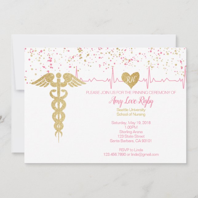 Nursing School Pinning Graduation Announcement (Front)