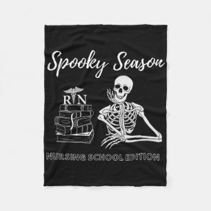 Nursing School Student Halloween Skeleton For Spoo Fleece Blanket