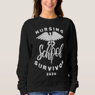 Nursing School Survivor 2020 Retro Nurse Graduat Sweatshirt