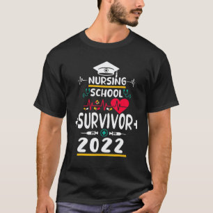 Nursing School Survivor 2022 Graduation Nurse Stud T-Shirt
