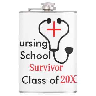 Nursing School survivor class of 20XX medical nurs Hip Flask