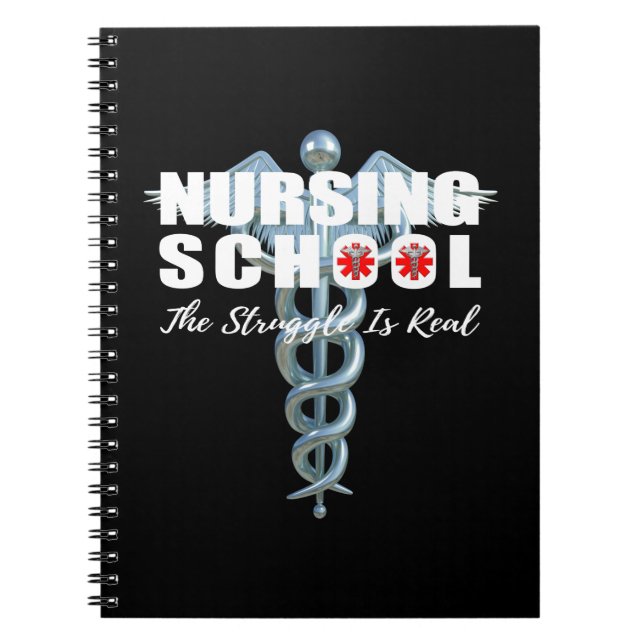 Nursing School The Struggle Is Real Spiral Notebook (Front)