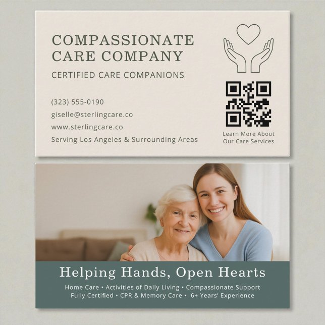 Nursing & Senior Support QR Code Business Card (Creator Uploaded)