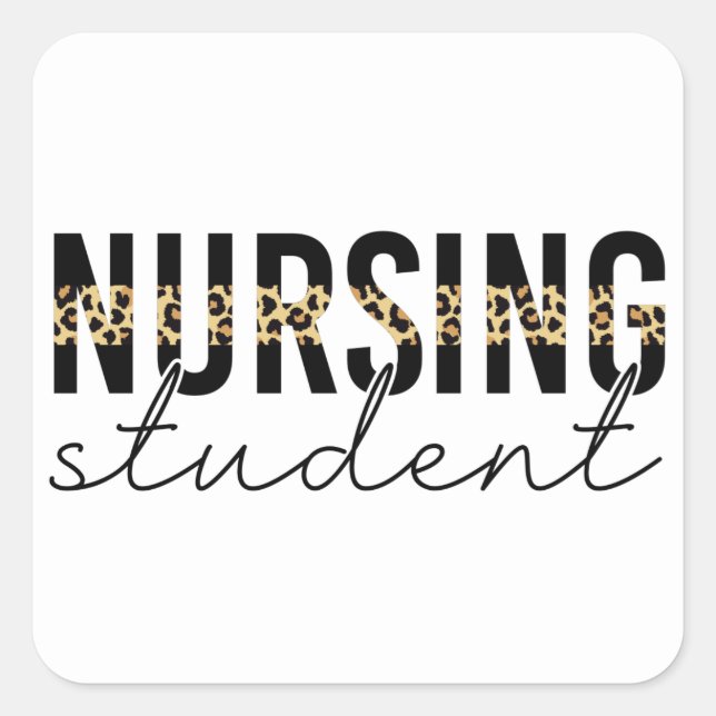 Nursing student Cheetah print Future nurse gifts Square Sticker (Front)