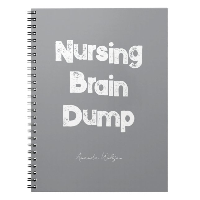 Nursing Student College Study Minimalist Ash Grey Notebook (Front)