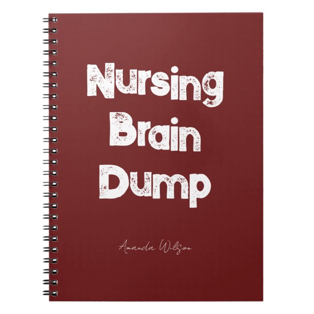 Nursing Student College Study Minimalist Blood Red Notebook (Front)