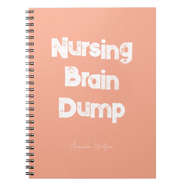 Nursing Student College Study Minimalist Coral Notebook (Front)