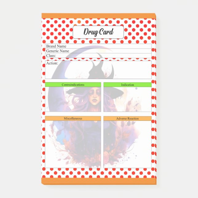  Nursing Student Drug Template Post-it Notes (Front)