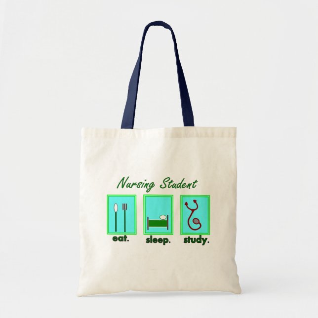 nursing student eat sleep study tote bag (Front)