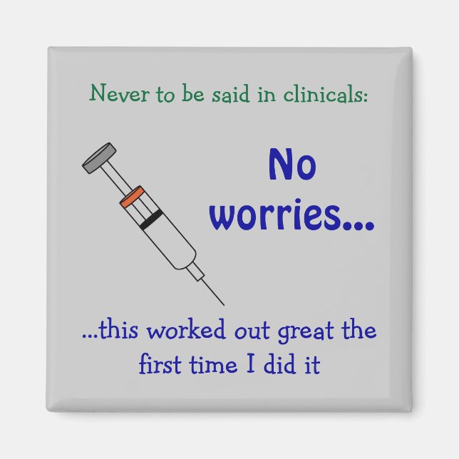 Nursing student giving vaccine magnet (Front)